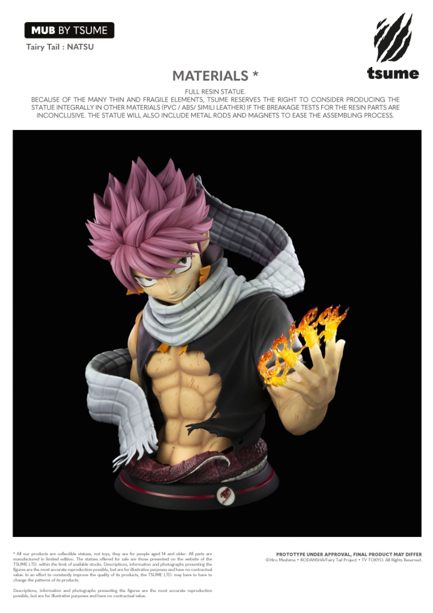 Fairy Tail HQS Plus Natsu Dragneel 1/1 Scale Limited Edition Bust